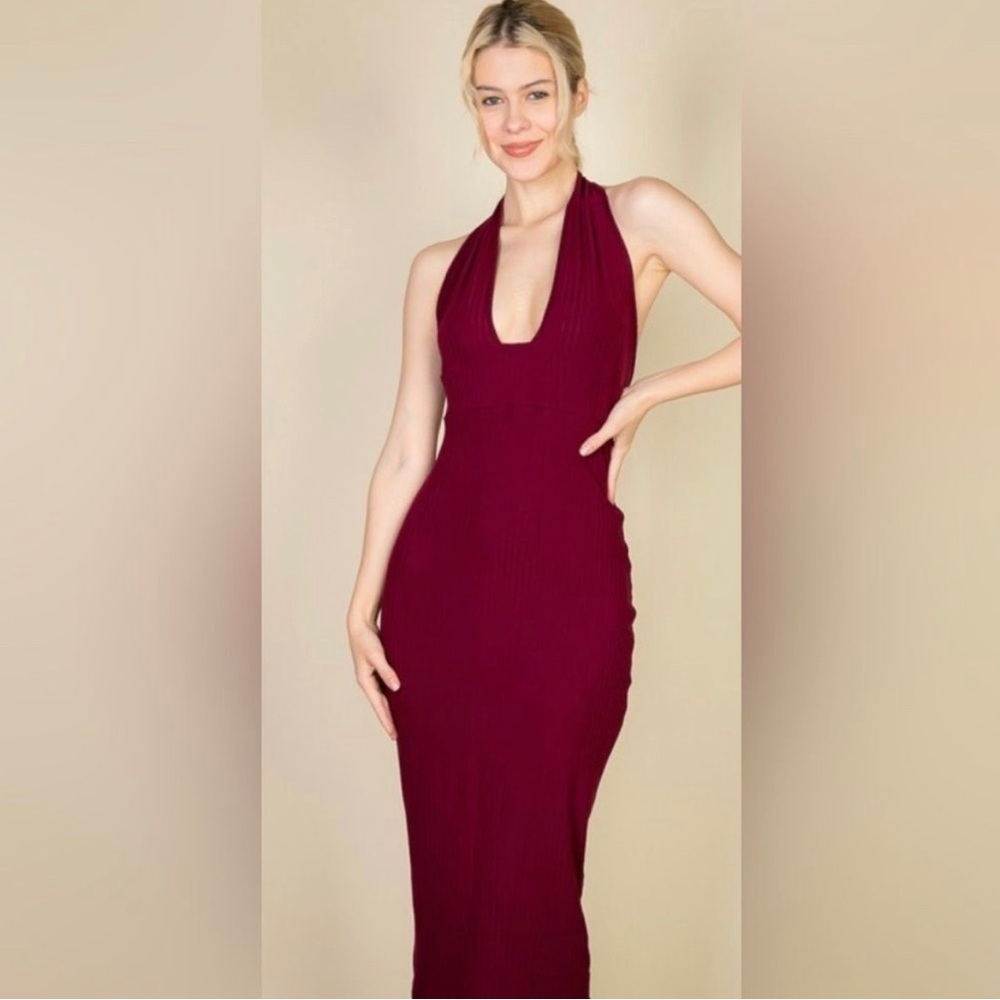 Elegant Black Halter Dress